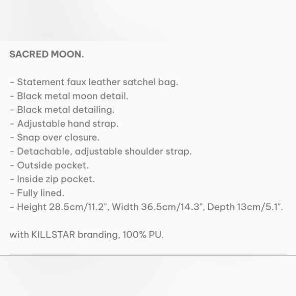 KILLSTAR SACRED MOON SATCHEL - Picture 6 of 6